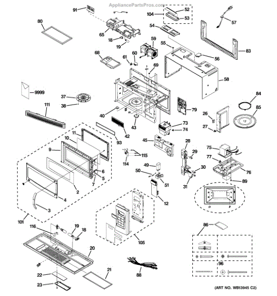 Parts for GE JNM1731DM1WW Microwave Parts