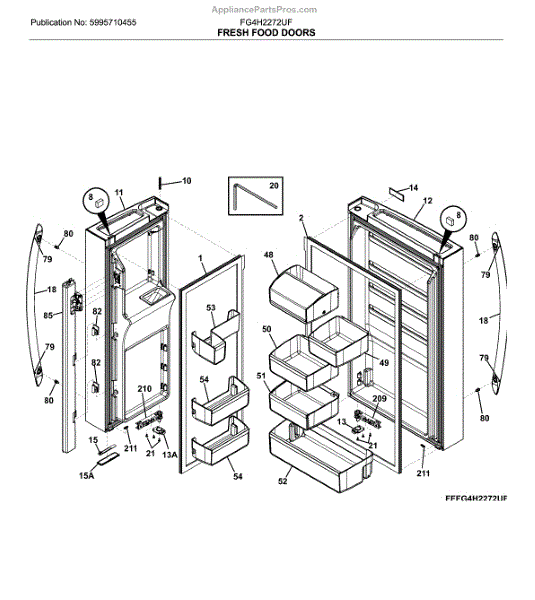 Parts for Frigidaire FG4H2272UF Fresh Food Doors Parts