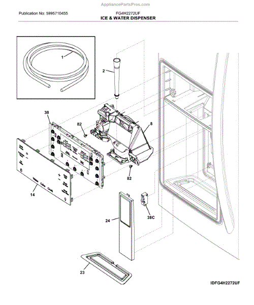 Parts for Frigidaire FG4H2272UF Ice & Water Dispenser Parts
