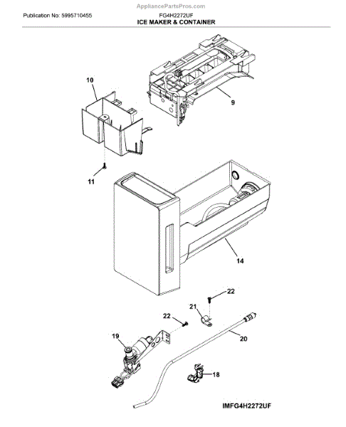 Parts for Frigidaire FG4H2272UF: Ice Maker & Container Parts