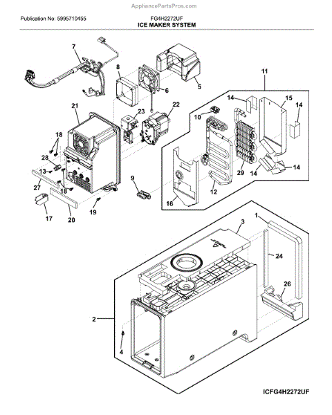 Parts for Frigidaire FG4H2272UF: Ice Maker System Parts ...