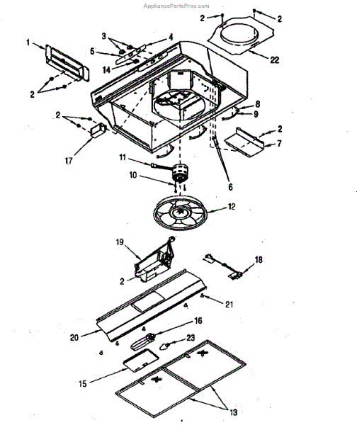 Parts for Kenmore 233.55803110 (23355803110, 233 55803110) Range Hood