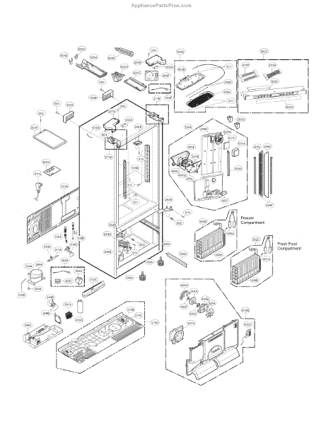 Parts for Kenmore 795.74023411 (79574023411, 795 74023411): Case Parts ...