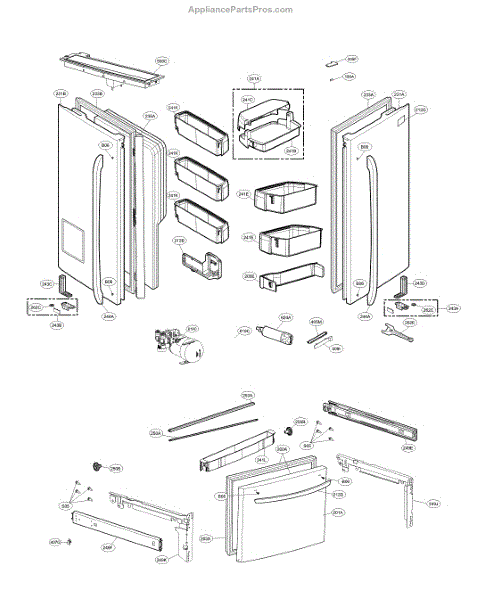 Parts for Kenmore 795.75043610 (79575043610, 795 75043610): Door Parts ...