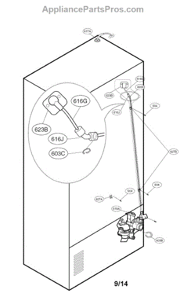 Parts for Kenmore 795.72482410 (79572482410, 795 72482410): Valve and