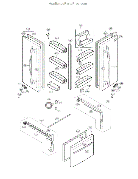 Parts for Kenmore 795.72123210 (79572123210, 795 72123210): Door Parts ...