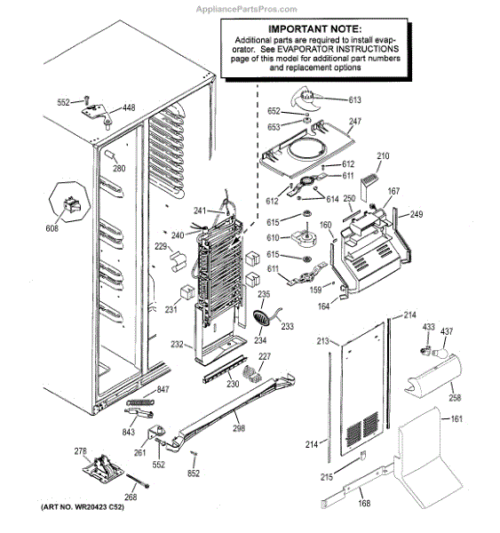 Parts for GE GSE25HMHES Freezer Section Parts