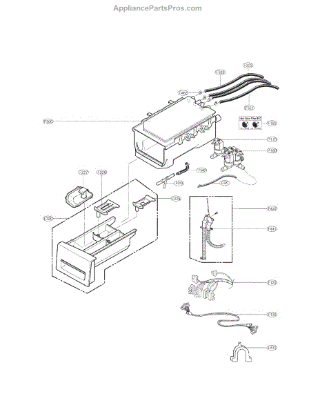 Parts for Kenmore 796.41072310 (79641072310, 796 41072310): Dispenser ...