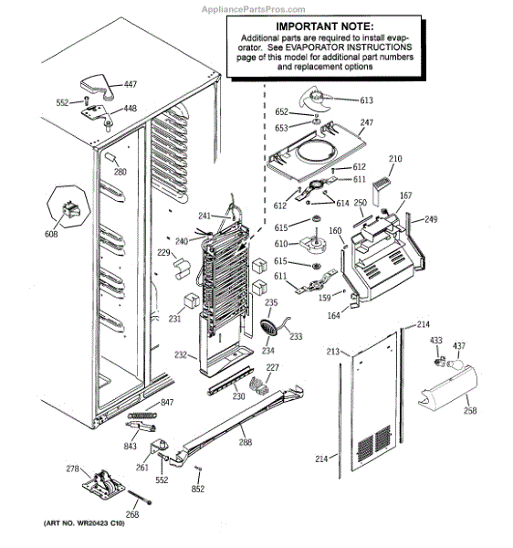 Parts for GE GSE25GSHECSS Freezer Section Parts