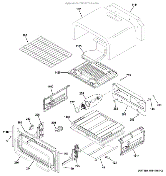 Parts for GE PGB960SEJ1SS Upper Oven Parts