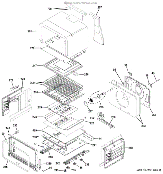 Parts for GE JGB860SEJ1SS Lower Oven Parts