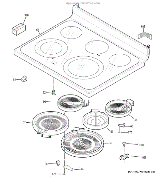 Parts for GE JB650SF4SS Cooktop Parts