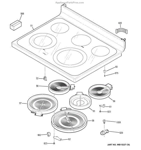 Parts for GE JB690SF4SS Cooktop Parts