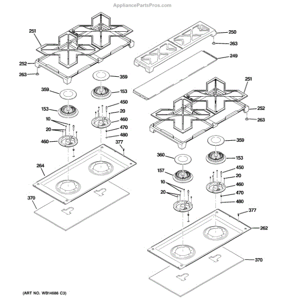 Parts for GE ZDP304NP7SS: Cooktop Parts - AppliancePartsPros.com