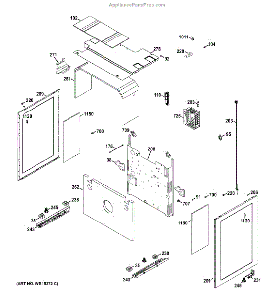 Parts for GE JGB850SEF1SS Body Parts