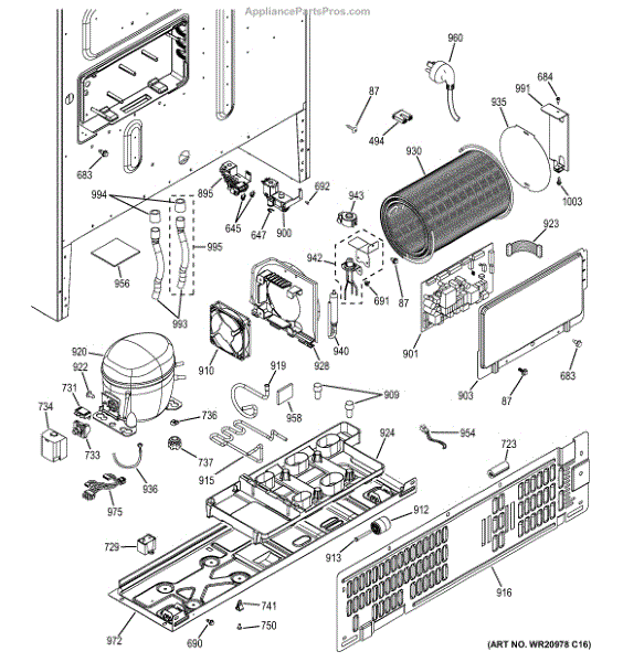 Parts For Ge Gfe29hmejes Machine Compartment Parts