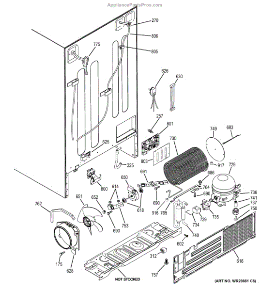 Parts for GE GSE25HGHBHWW: Machine Compartment Parts ...