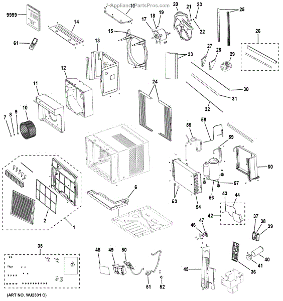 Parts for GE AHC18DYL1 Room Air Conditioner Parts