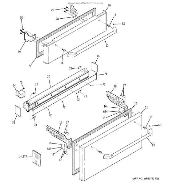 Parts for GE ZFGP21HZJSS Freezer Doors Parts