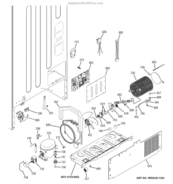 Parts for GE GNE22GGEBFBB: Machine Compartment Parts