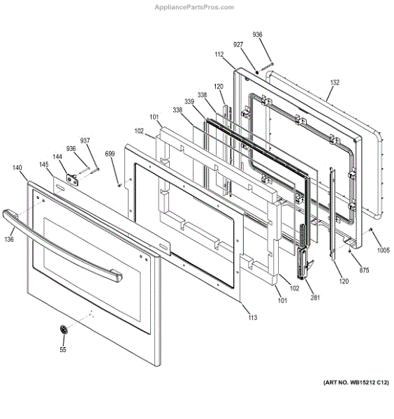 Parts for GE JT3000SF3SS: Door Parts - AppliancePartsPros.com