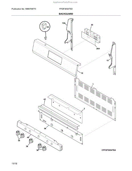 Parts for Frigidaire FFGF3054TSD: Backguard Parts - AppliancePartsPros.com