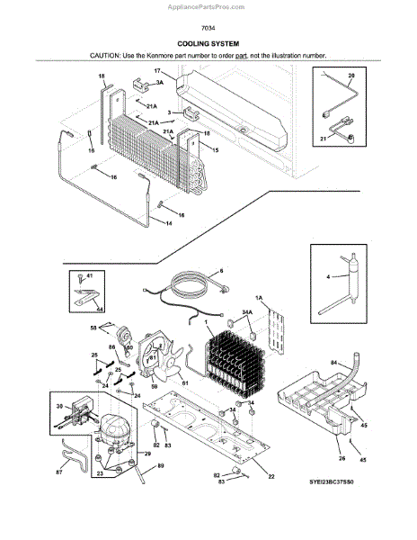 Parts for Kenmore 253.7034341G (2537034341G, 253 7034341G): System ...