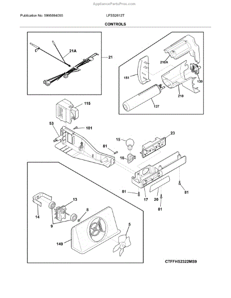 Parts for Frigidaire LFSS2612TF0: Controls Parts - AppliancePartsPros.com