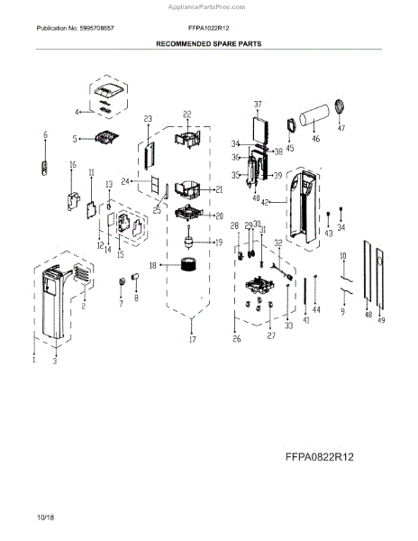 Parts for Frigidaire FFPA1022R12: Recommended Spare Parts ...