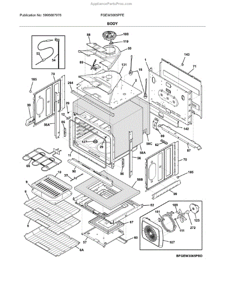 Parts For Frigidaire Fgew3065pfe: Body Parts - Appliancepartspros.com