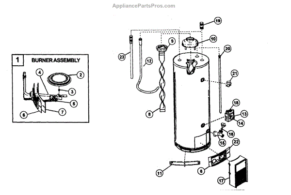 Parts for Kenmore 153.331542 (153331542, 153 331542): Water Heater ...