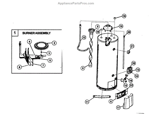 Parts for Kenmore 153.339960 (153339960, 153 339960): Water Heater ...