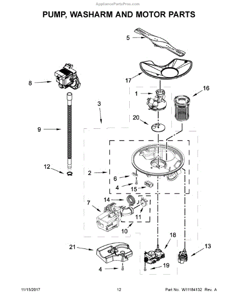 Parts for Kenmore 665.14545N711 (66514545N711, 665 14545N711): Pump ...