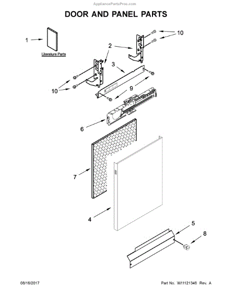 Parts for Kenmore 665.13222N414 (66513222N414, 665 13222N414): Door and ...