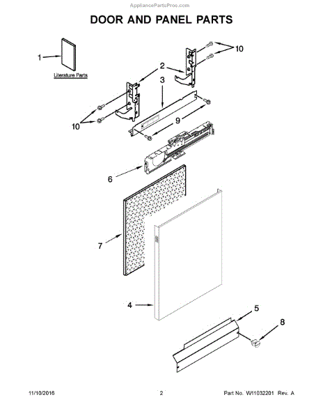 Parts for Kenmore 665.13229N413 (66513229N413, 665 13229N413): Door and ...