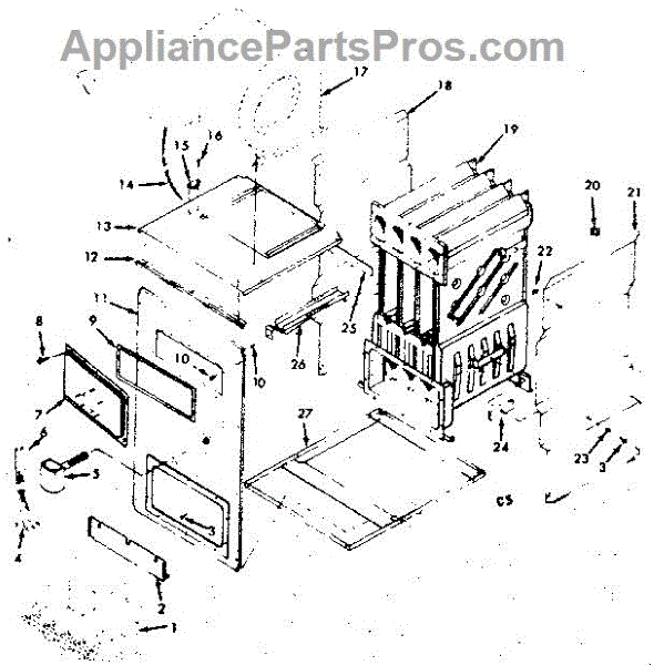 Parts for Kenmore 867.762420 (867762420, 867 762420) Furnace Body