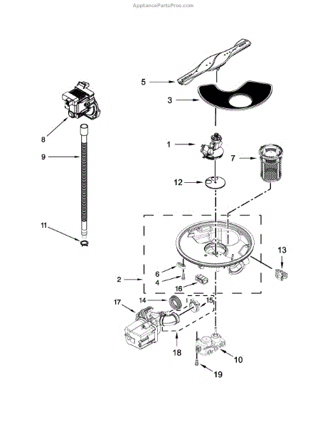 Parts for Kenmore 665.13473N411 (66513473N411, 665 13473N411): Pump ...