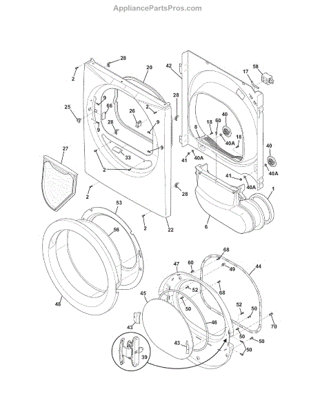 Parts for Kenmore 417.81122310 (41781122310, 417 81122310): Front Panel ...