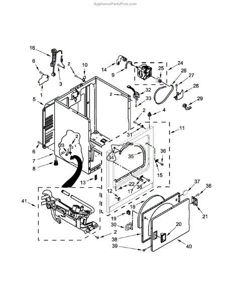 Parts for Kenmore 110.70222512 (11070222512, 110 70222512): Cabinet ...