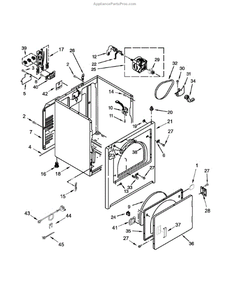 Parts for Kenmore 110.62332511 (11062332511, 110 62332511): Cabinet ...