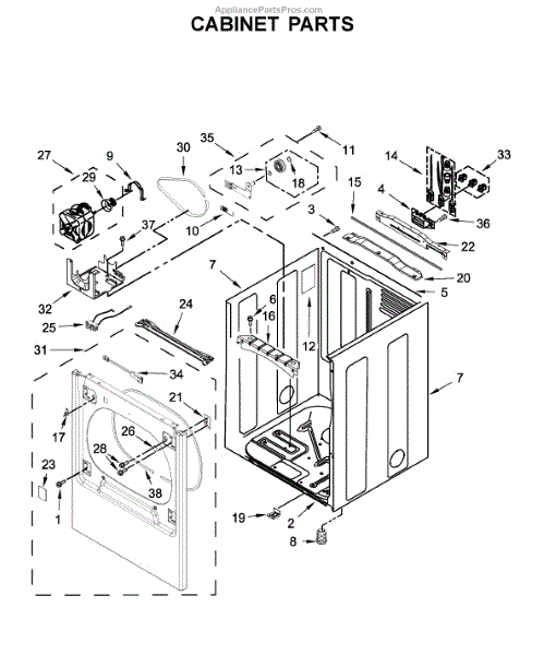 Parts for Kenmore 110.68132410 (11068132410, 110 68132410): Cabinet ...