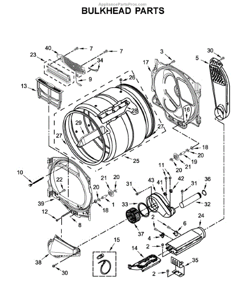 Parts for Kenmore 110.68132410 (11068132410, 110 68132410): Bulkhead ...