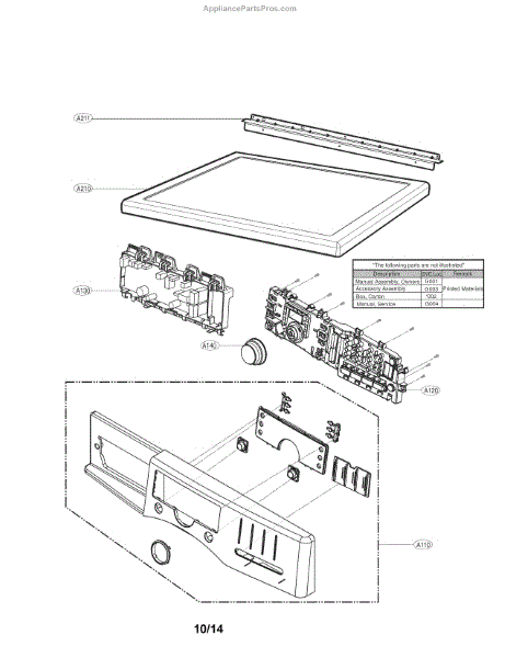 Parts for Kenmore 796.91382410 (79691382410, 796 91382410): Control ...