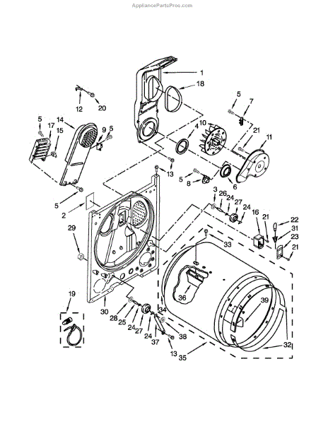 Parts For Kenmore 110.62102311 (11062102311, 110 62102311): Bulkhead 