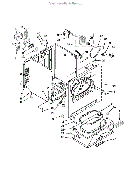 Parts for Kenmore 110.65102310 (11065102310, 110 65102310): Cabinet ...