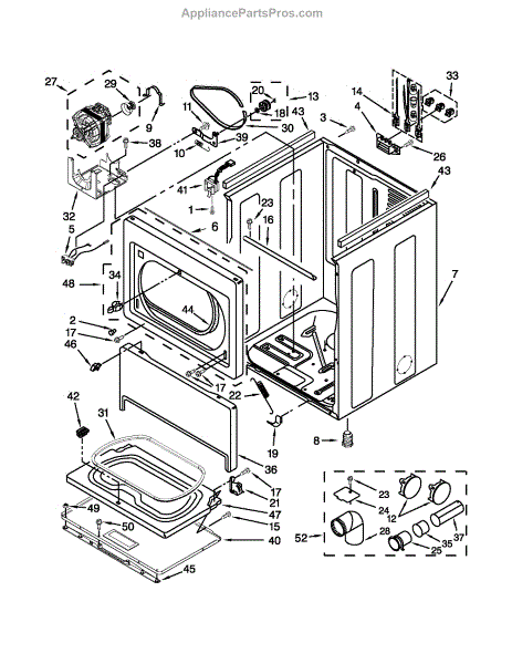 Parts for Kenmore 110.66002011 (11066002011, 110 66002011): Cabinet ...