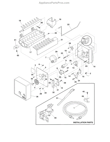 Parts for Kenmore 253.78892010 (25378892010, 253 78892010): Ice Maker ...