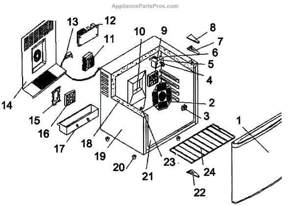 Parts for Kenmore 183.91772 (18391772, 183 91772): Cabinet Parts ...