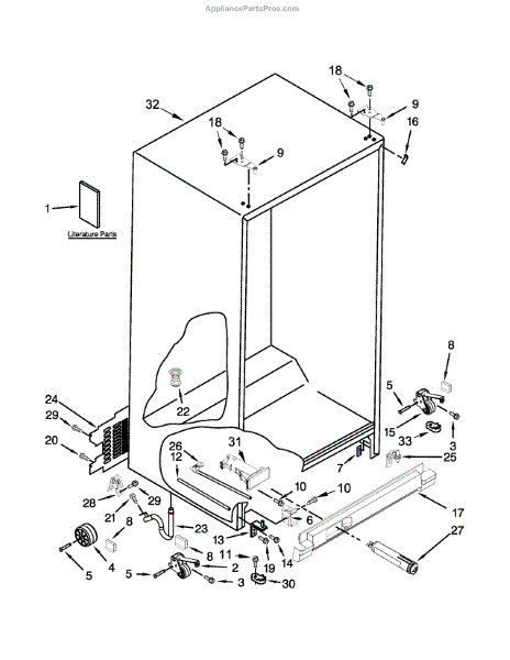 Parts for Kenmore 106.51799412 (10651799412, 106 51799412): Cabinet ...