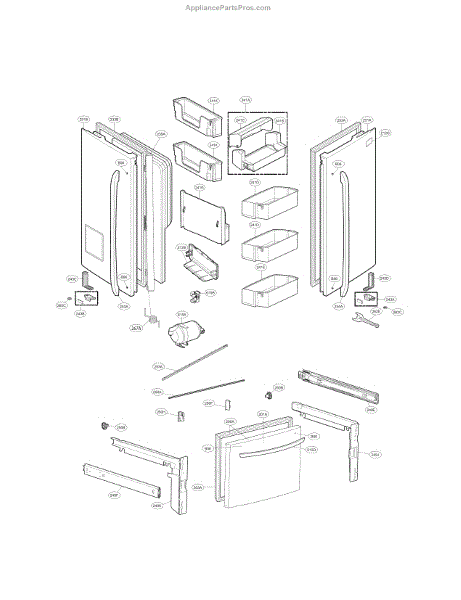 Parts for Kenmore 795.73055410 (79573055410, 795 73055410): Door Parts ...